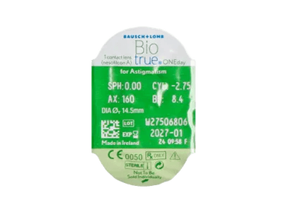 Biotrue ONEday for Astigmatism (90 komada leća) - Pregled blister pakiranja 