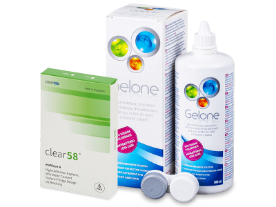 Clear 58 (6 kom leća) + Gelone 360 ml