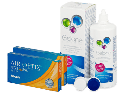Air Optix Night and Day Aqua (2x3 kom leća) + otopina Gelone 360 ml - Ponuda paketa