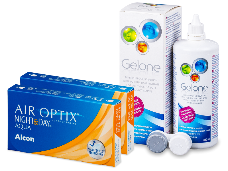Air Optix Night and Day Aqua (2x3 kom leća) + Gelone 360 ml - Ponuda paketa