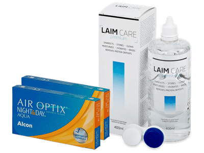 Air Optix Night and Day Aqua (2x3 kom leća) + otopina Laim Care 400 ml - Ponuda paketa