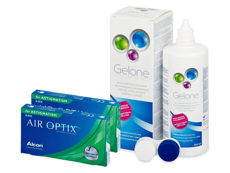 Air Optix for Astigmatism (2x3 kom leća) + otopina Gelone 360 ml - Ponuda paketa