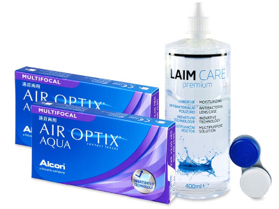 Air Optix Aqua Multifocal (2x3 kom leća) + Laim-Care 400 ml - Stariji dizajn