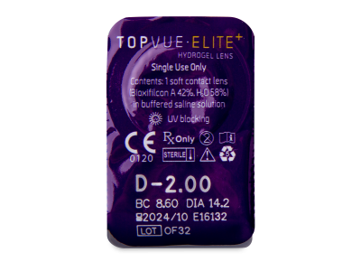 TopVue Elite+ (2x10 komada leća) - Pregled blister pakiranja 