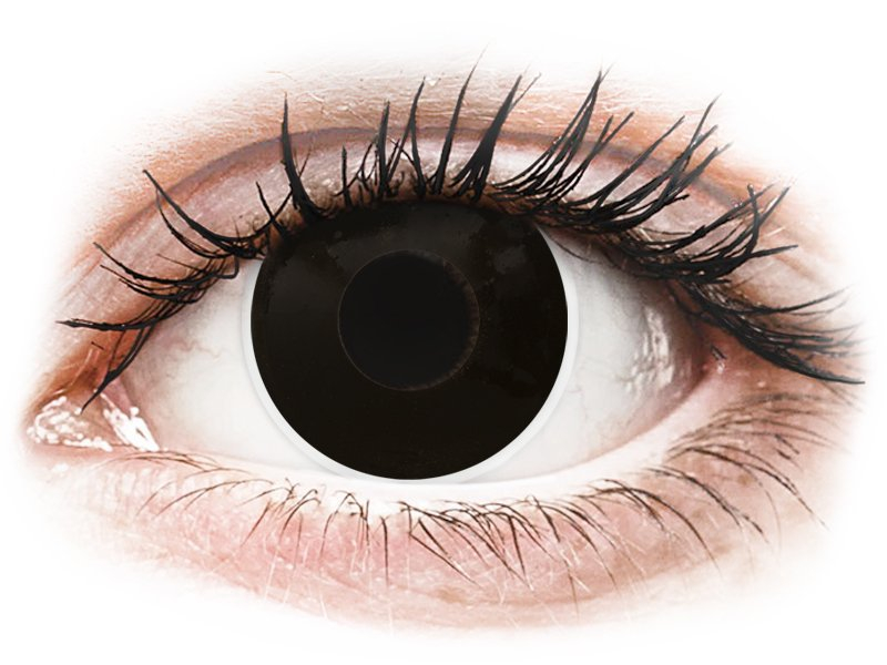 ColourVUE Crazy Lens - BlackOut - bez dioptrije (2 kom leća) - Kontaktne leće u boji