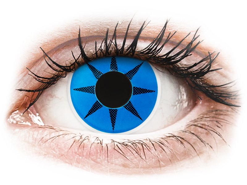 ColourVUE Crazy Lens - Blue Star - bez dioptrije (2 kom leća) - Kontaktne leće u boji