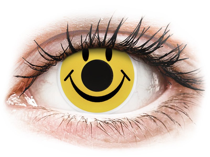 ColourVUE Crazy Lens - Smiley - bez dioptrije (2 kom leća) - Kontaktne leće u boji