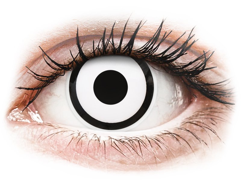 ColourVUE Crazy Lens - White Zombie - bez dioptrije (2 kom leća) - Kontaktne leće u boji