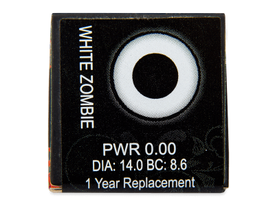 ColourVUE Crazy Lens - White Zombie - bez dioptrije (2 kom leća) - Pregled parametara leća