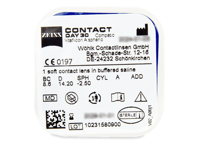 Carl Zeiss Contact Day 30 Compatic (6 kom leća) - Pregled blister pakiranja 