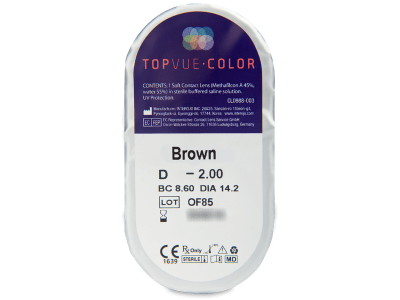 TopVue Color - Brown - dioptrijske (2 kom leća) - Pregled blister pakiranja 