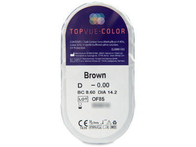 TopVue Color - Brown - nedioptrijske (2 kom leća) - Pregled blister pakiranja 