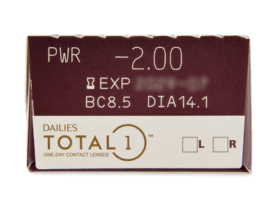 Dailies TOTAL1 (30 kom leća) - Pregled parametara leća