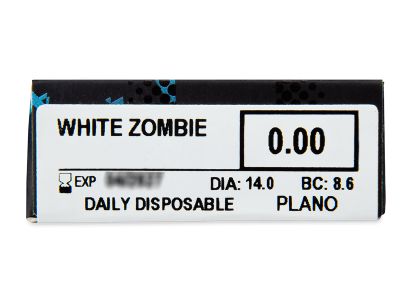 ColourVUE Crazy - White Zombie - jednodnevne leće bez dioptrije (2 kom leća) - Pregled parametara leća