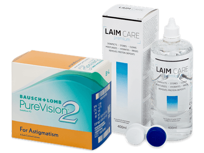 PureVision 2 for Astigmatism (6 kom leća) + otopina Laim Care 400 ml