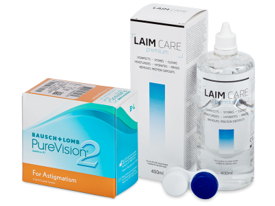 PureVision 2 for Astigmatism (6 kom leća) + Laim-Care 400 ml