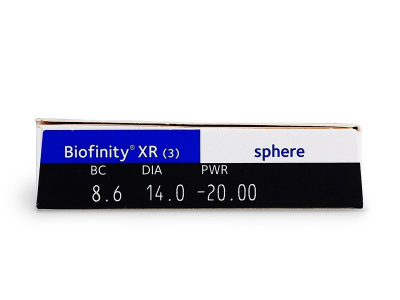 Biofinity XR (3 kom leća) - Pregled parametara leća