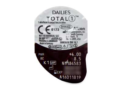 Dailies TOTAL1 (90 kom leća) - Pregled blister pakiranja 