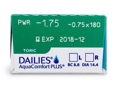 Dailies AquaComfort Plus Toric (30 kom leća) - Pregled parametara leća