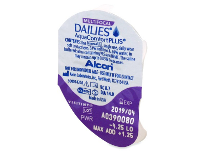 Dailies AquaComfort Plus Multifocal (30 kom leća) - Pregled blister pakiranja 