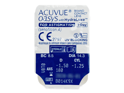 Acuvue Oasys 1-Day with HydraLuxe for Astigmatism (30 leća) - Pregled blister pakiranja 