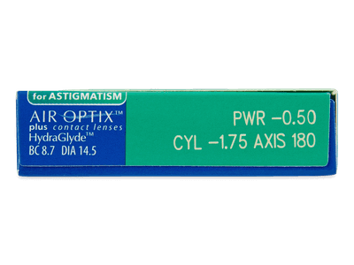 Air Optix plus HydraGlyde for Astigmatism (3 kom leća) - Pregled parametara leća