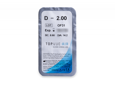 TopVue Air (6 kom leća)  - Pregled blister pakiranja 