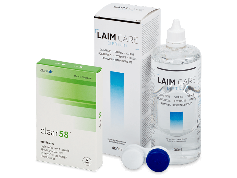 Clear 58 (6 kom leća) + Laim-Care 400 ml - Ponuda paketa
