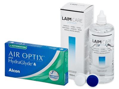 Air Optix plus HydraGlyde for Astigmatism (3 kom leća) + otopina Laim Care 400 ml
