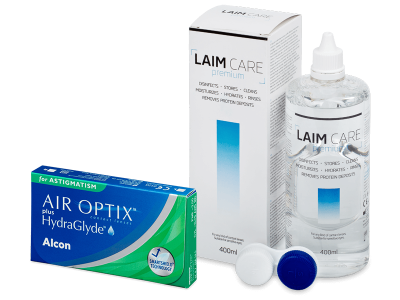 Air Optix plus HydraGlyde for Astigmatism (3 kom leća) + Laim-Care 400 ml