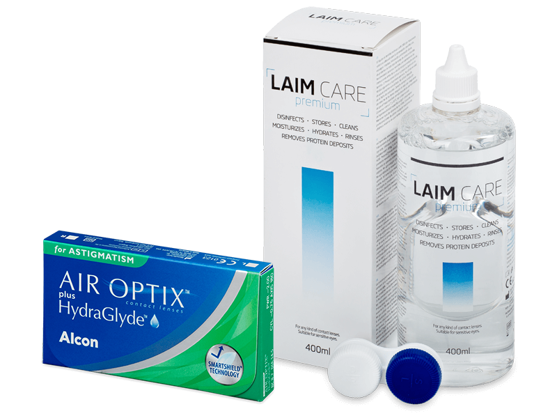 Air Optix plus HydraGlyde for Astigmatism (3 kom leća) + Laim-Care 400 ml - Ponuda paketa