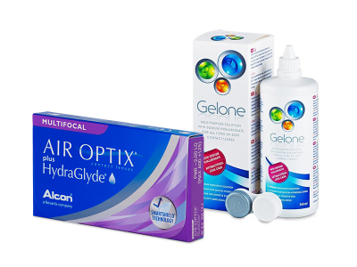 Air Optix plus HydraGlyde Multifocal (3 kom leća) + Gelone 360 ml
