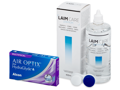 Air Optix plus HydraGlyde Multifocal (3 kom leća) + Laim-Care 400 ml