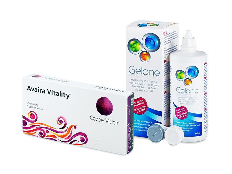 Avaira Vitality (3 kom leća) + Gelone 360 ml