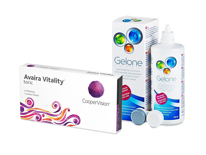 Avaira Vitality Toric (3 kom leća) + Gelone 360 ml