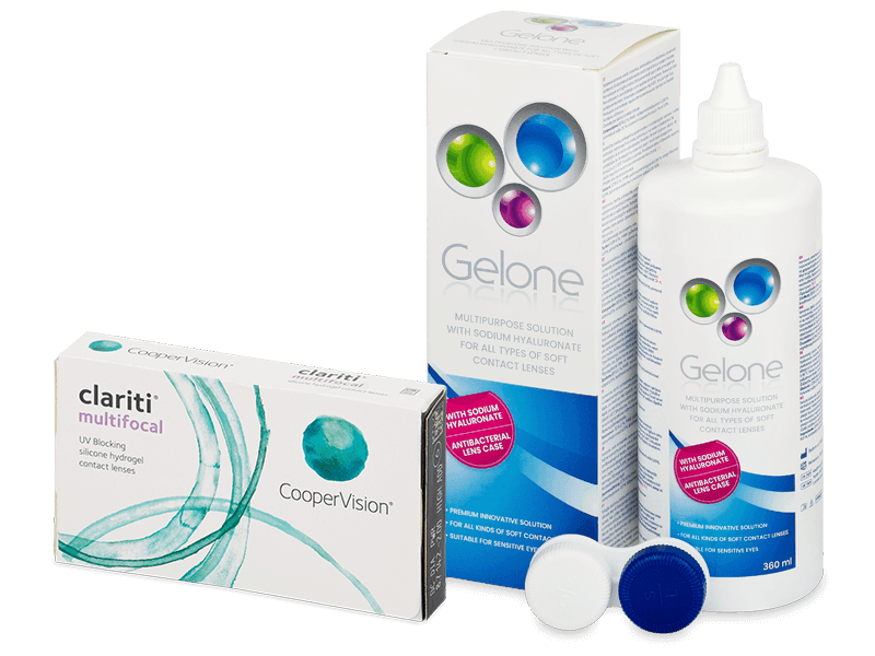 Clariti Multifocal (6 kom leća) + otopina Gelone 360 ml - Ponuda paketa