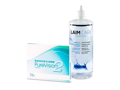 PureVision 2 (3 kom leća) + Laim-Care 400 ml
