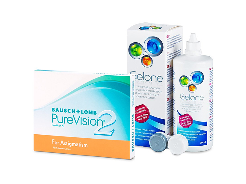 PureVision 2 for Astigmatism (3 kom leća) + Gelone 360 ml