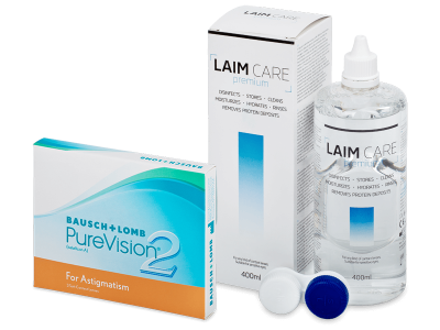 PureVision 2 for Astigmatism (3 kom leća) + Laim-Care 400 ml