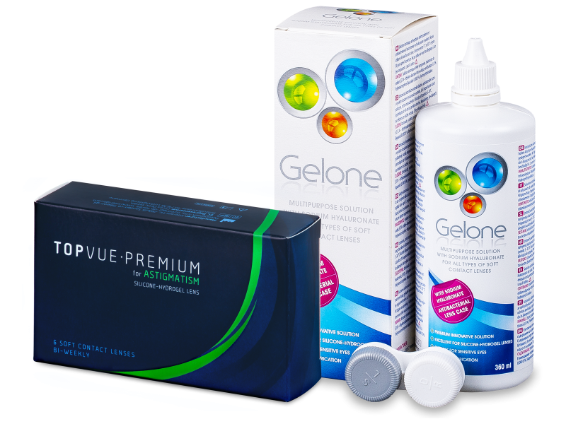 TopVue Premium for Astigmatism (6 kom leća) + Gelone 360 ml - Ponuda paketa