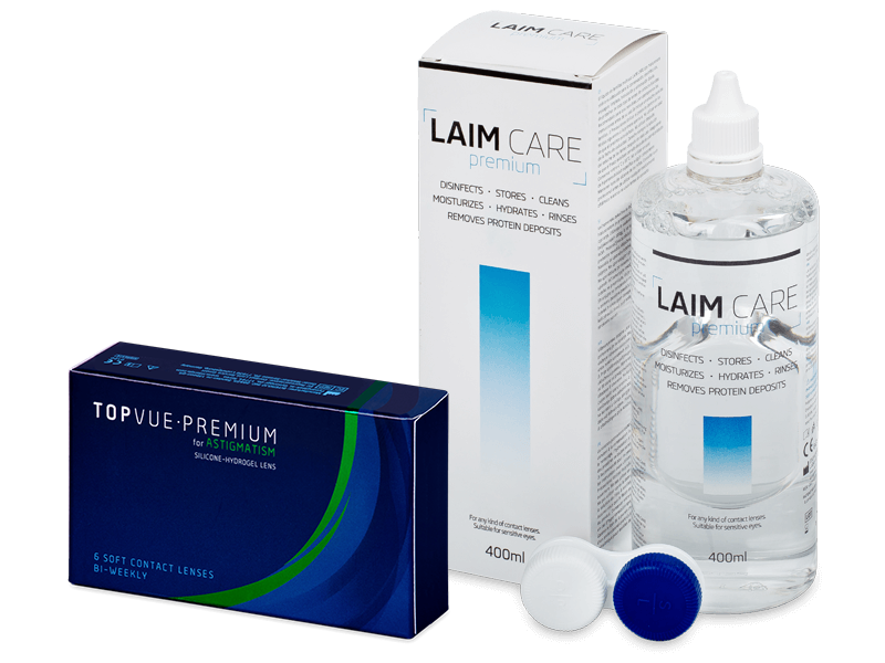 TopVue Premium for Astigmatism (6 kom leća) + Laim-Care 400 ml - Ponuda paketa