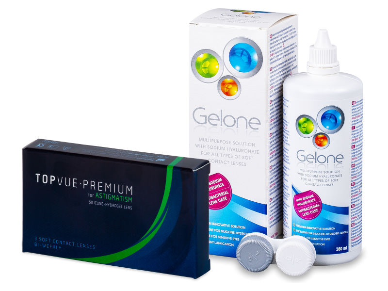 TopVue Premium for Astigmatism (3 kom leća) + Gelone 360 ml - Ponuda paketa