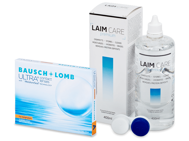 Bausch + Lomb ULTRA for Astigmatism (3 kom leća) + Laim-Care 400 ml - Ponuda paketa