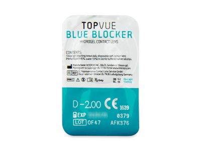 TopVue Blue Blocker (5 kom leća) - Pregled blister pakiranja 