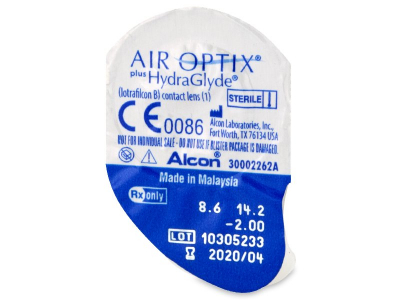 Air Optix plus HydraGlyde (6 kom leća) - Pregled blister pakiranja 