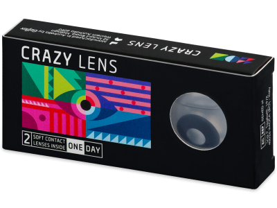 CRAZY LENS - Black Out - jednodnevne leće dioptrijske (2 kom leća) - Kontaktne leće u boji