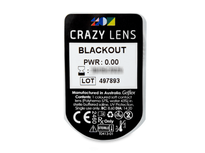 CRAZY LENS - Black Out - jednodnevne leće bez dioptrije (2 kom leća) - Pregled blister pakiranja 