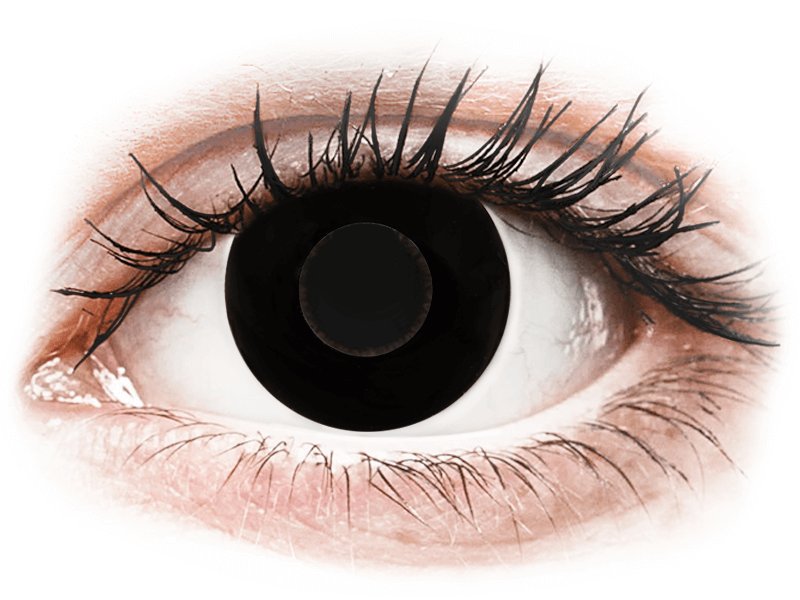 CRAZY LENS - Black Out - jednodnevne leće bez dioptrije (2 kom leća) - Kontaktne leće u boji