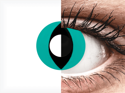 CRAZY LENS - Cat Eye Aqua - jednodnevne leće bez dioptrije (2 kom leća)