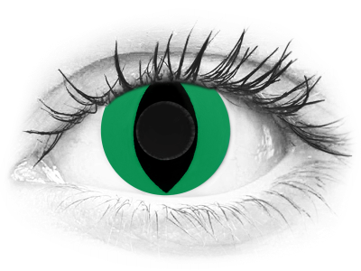CRAZY LENS - Cat Eye Green - jednodnevne leće bez dioptrije (2 kom leća)